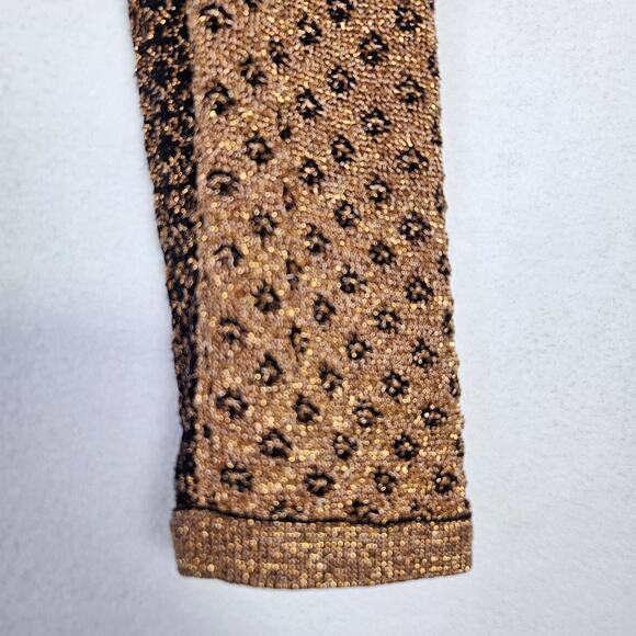 Rag & Bone Womens Metallic Amanda Sweater Chainmail Brown Copper Quiet Luxury XS - Picture 16 of 16